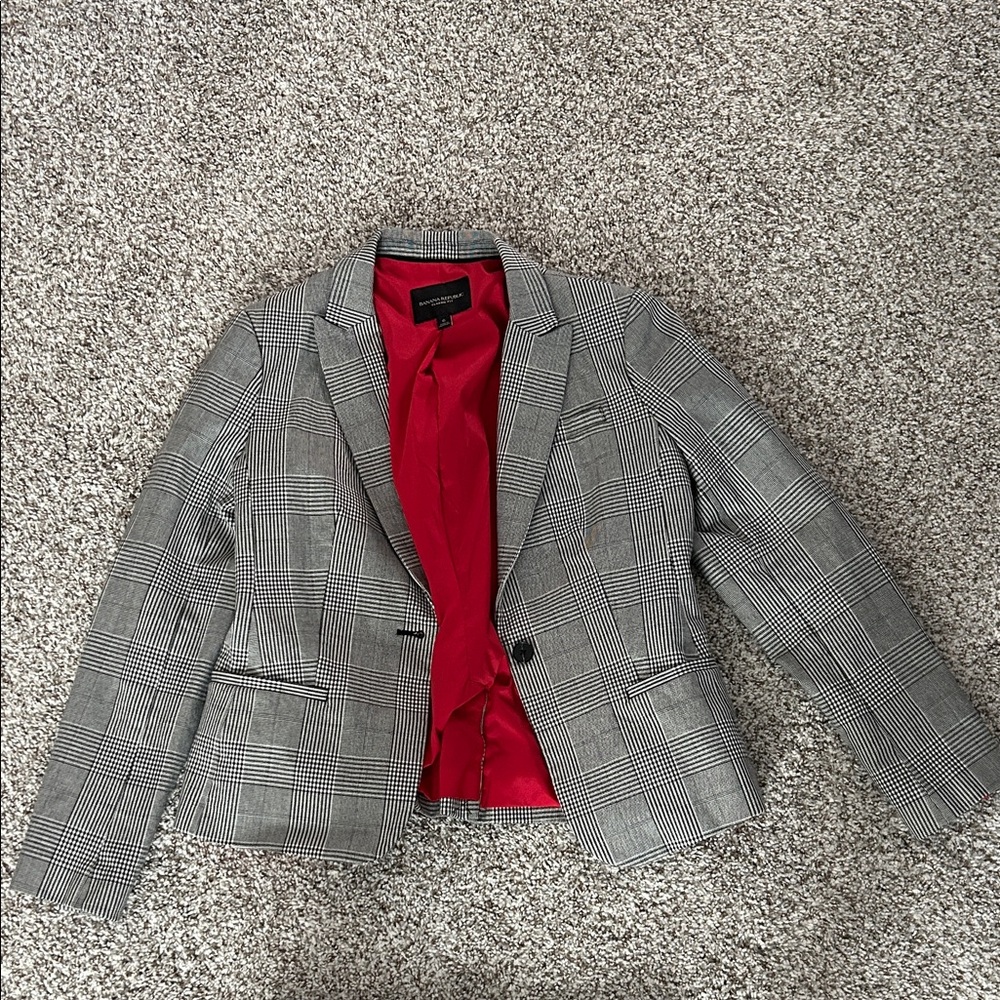 Banana Republic Black & White Plaid Blazer